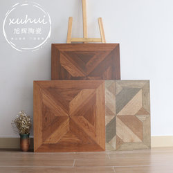 Particle Wood Grain Tiles Living Room Bedroom 600X600 Retro American Courtyard Balcony B&B Non-Slip Art Antique Tiles