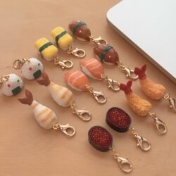 Mini Sushi Food Keychain Japanese Style Handheld Sushi Pendant Bag Charm Earphone Pendant Exquisite Gift