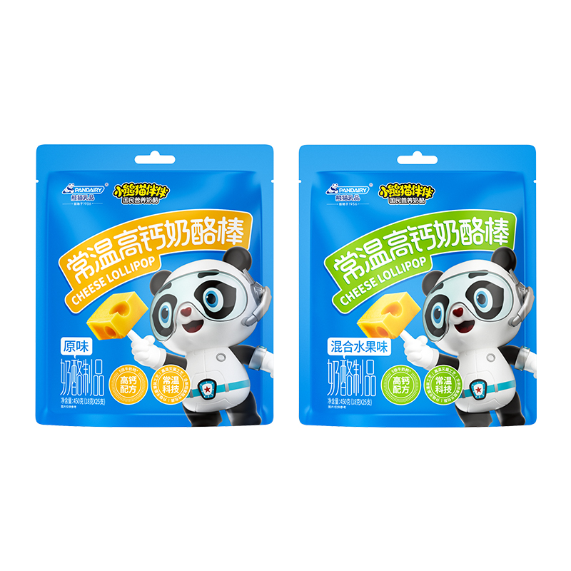 小熊猫伴伴高钙奶酪棒儿童高钙零食常温独立包装健康营养干酪25支