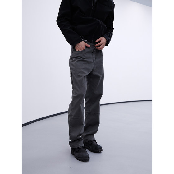 
GTAL American straight-leg casual pants three-dimensional tailoring tooling woodcut elastic trousers loose commuting basic men's pants