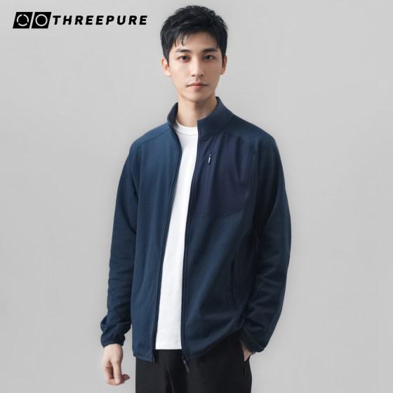 
Sanwu Commune quick-drying wicking fine velvet warm sports jacket versatile stand-up collar autumn and winter solid color jacket