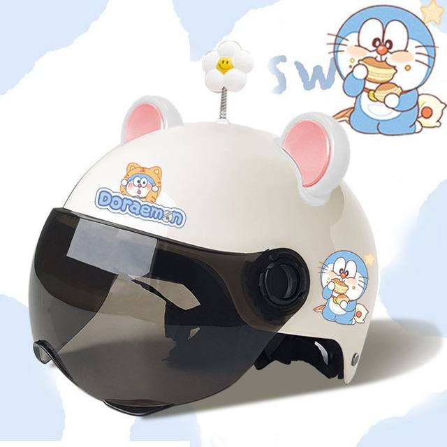 3c Certified Electric Vehicle Helmet Female Doraemon Tinker Bell Cat 