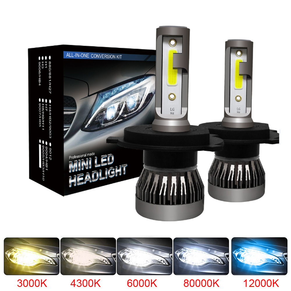 Ƽ 2PCS LED 12000LM |   ̴ ڵ Ʈ  H1 H7-