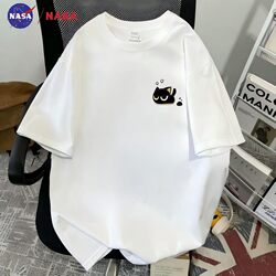 Nasa Co-Branded Summer Round-Neck Pure Cotton Short-Sleeve T-Shirt for Men and Women, Cartoon Luo Xiaohei, Japanese Style, Loose and Versatile, ins Couple Style