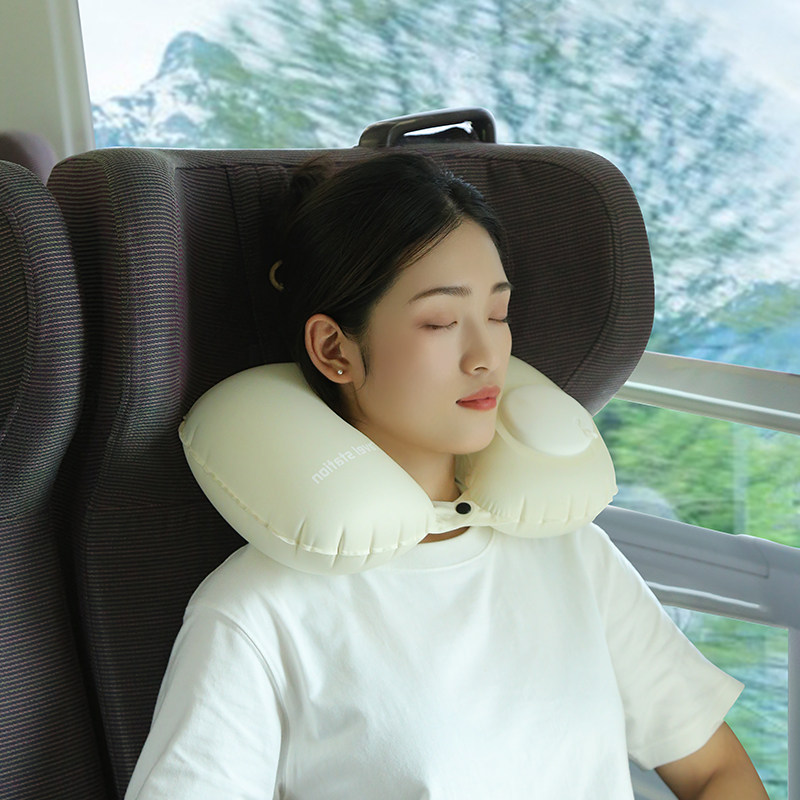 Repose Cou Gonflable Pour Le Confort De Voyage, Oreiller De Voiture En Vol Doux, Coussin Dair Compact En U Du 8,47 € | DHgate