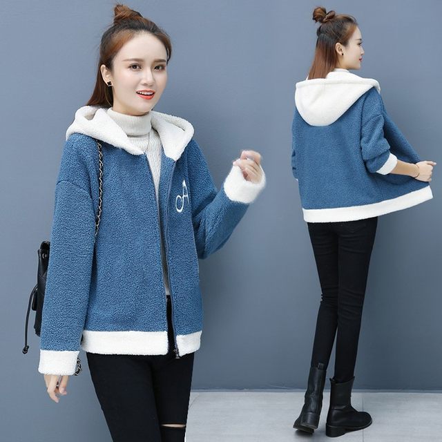 
Brand code-breaking special price clearance processed lamb velvet jacket for women 2022 new autumn and winter plus velvet thickened short style