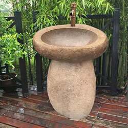Natural Pebble Washbasin, Raw Stone Finely Carved and Polished, Courtyard Washbasin, Balcony, Kindergarten Outdoor Washbasin