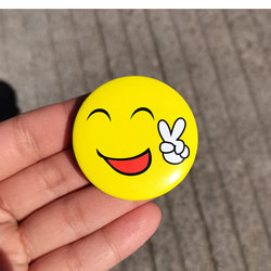 Service Badge, Smiley Face Badge, Smile Badge, Pin-Type Badge, Waiter Badge, Employee Id Badge, Brooch