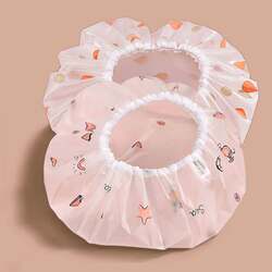 【Value Pack】Waterproof Shower Cap, Thickened Cute Adult Household Shower Cap, Dustproof Double-Layer Bath Cap