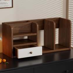 Desktop Storage Rack Multi-Layer Bookshelf with Drawers Student Desk Book Storage Rack Office Desk Small Vertical Bookcase