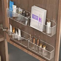 Mirror cabinet storage box wall-mounted bathroom washroom toilet mirror door lipstick cosmetics mask bathroom cabinet storage rack