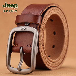 
Jeep Jeep top layer cowhide belt men's innocent leather belt casual new style middle-aged and young belt with jeans