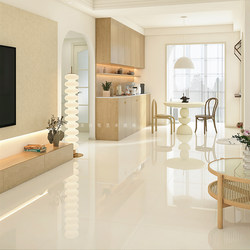 Guangdong Foshan Ceramic Tile Floor Tiles 750X1500 Bright Ultra-White Embryo Cream Style Catering Velvet Bread Cafe