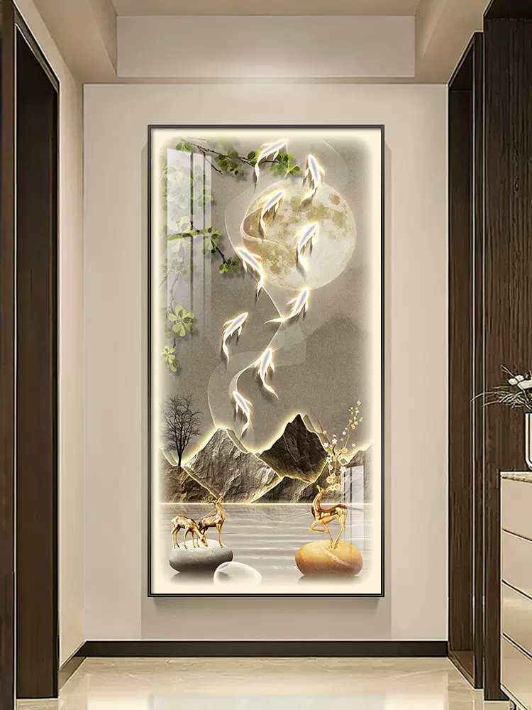 手描きの油彩画 玄関廊下 装飾画 壁画(90 * 130CM) (D 90