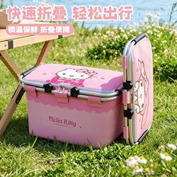 Sanrio Picnic Basket Outdoor Camping Picnic Cooler Box Portable Basket Picnic Storage Basket Cooler Box Foldable