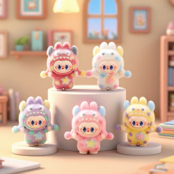 Cute Flocked Polka Dot Monster Figurine, Creative Desktop Decoration, Small Ornament, Trendy Cartoon Decoration