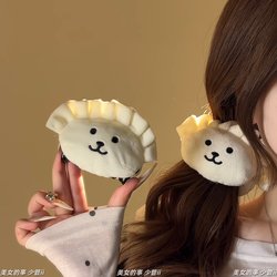Cute Self-Deprecating Bear Dumpling Banana Cartoon Bear Dumpling Plush Toy Doll Claw Clip Hair Accessory Plush Toy Hair Accessory