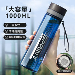 Large-Capacity Water Cup for Men, Summer Outdoor Space Cup, Sports Water Bottle, Plastic Anti-Fall, High Temperature Resistant Student Tea Cup