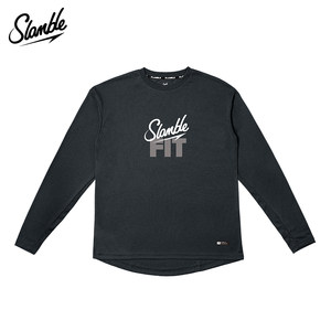 SLAMBLE Autumn New FIT Sports Long Sleeve T-shirt Men's Round Neck Quick-Drying Breathable Fitness Clothes Running Shoe Suit