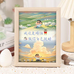 Crayon Shin-Chan Healing-Themed Photo Frame Display Stand for Bedroom, Living Room, Office Desk Decoration, Gift for Friends' Birthday