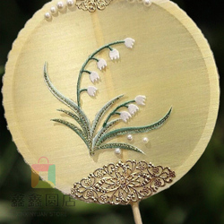 Silk Fan Diy Material Bag - Handmade Skeleton Fan Frame Accessories With Pearl Edge Patch For Children's Craft