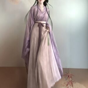 
Original Hanfu for women [poetry] Wei and Jin style cross-collar large-sleeved waist-length skirt purple adult costume suit spring style