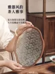 đĩa gỗ tròn Trung Quốc Crabapple Hoa Khay Trà Thủy Tinh Nhà Retro Tre Khay Trà Bộ Trà Bàn Cà Phê Trái Cây Ăn Nhẹ Khay Khay Chứa khay đựng hoa quả bằng gỗ Tấm
