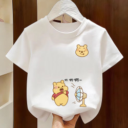 White Girls' Short-Sleeve Pure Cotton T-Shirt 2026 New Children's Summer Popular Trendy Brand Parent-Child Outfit Boys' Tops