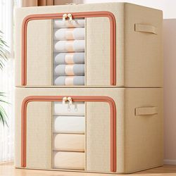 Clothes Storage Box, Household Fabric Foldable Wardrobe, Clothing and Quilt Organizing Storage Box, Student Dormitory Storage Box
