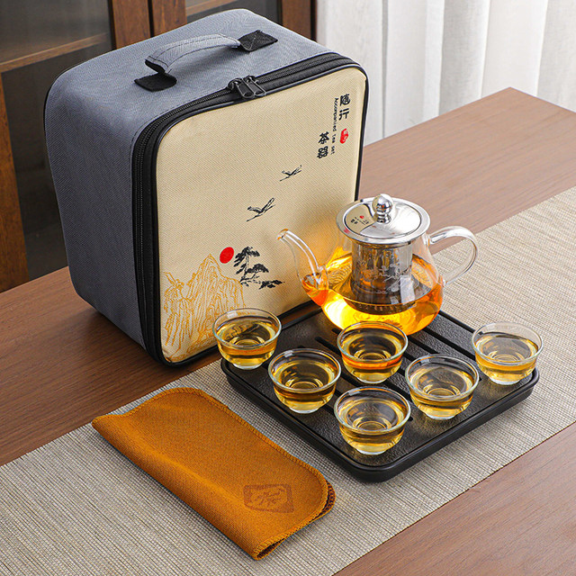 Portable travel high temperature resistant glass kung fu tea furniture ...