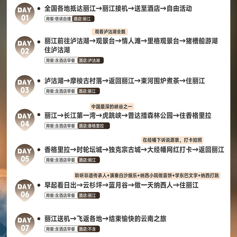 【6人Mini团】云南旅游丽江香格里拉泸沽湖7天6晚游做一天纳西人