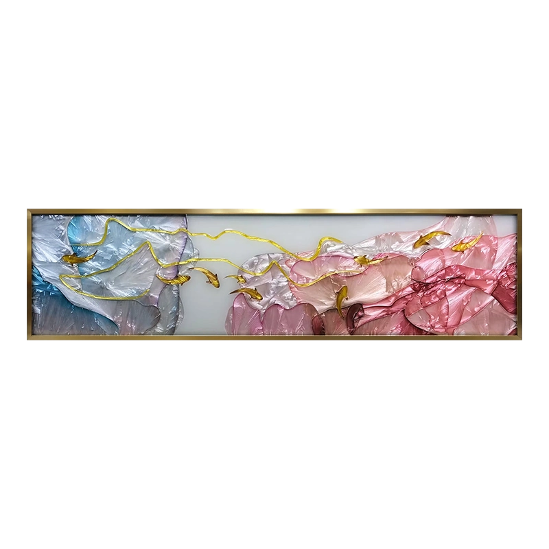 珐琅彩装饰画 手工珐琅彩玄关走廊装饰画立体新中式现代入户客餐厅壁画千里江山