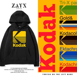 Kodak Co-Branded Kodak Photographer Slr Camera Enthusiasts' Hooded Sweatshirt for Men and Women, Autumn and Winter Fleece-Lined