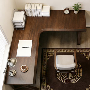 
South American walnut solid wood corner desk L-shaped computer desk with drawer office desk home study desk can be customized