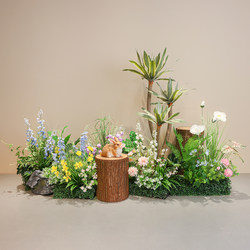 Simulated Green Plants for Landscaping, Light Luxury High-End Window Display Floral Arrangements, Bionic Plants, Indoor Floor-Standing Ornaments