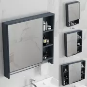 Phong Cách Bắc Âu Tủ Gương Hộp Gương Không Gian Nhôm Tủ Phòng Tắm Kết Hợp Hộp Bảo Quản Riêng Biệt Nhà Tắm Treo Tường Bảo Quản Gương
