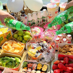 Spring Outing Essentials｜Portable Fruit Tea Ice Bucket, Transparent Camping Beverage and Wine Bucket, Large Capacity, Picnic-Friendly