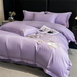 High-End Class a 100-Count Long-Staple Cotton Four-Piece Bedding Set, Skin-Friendly, Breathable, Suitable for All Seasons, 2026 Internet Celebrity Hot Item