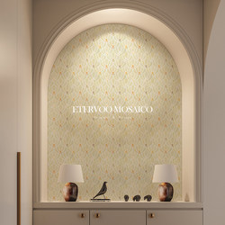 Retro Decorative Shell Colored Glass Art Puzzle Mosaic Tiles Waterproof Non-Fading Hotel Villa Wall Tiles