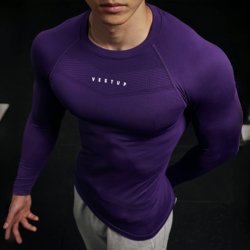 Vest Up【Seamless Long Sleeve Fitness Shirt】Waist-Slimming, Figure-Flattering Sports T-Shirt, High Elasticity, Breathable, Tight-Fitting, Unisex