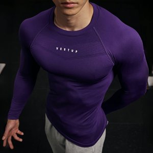 
Vest Up [seamless long-sleeved fitness suit] waist-hugging sports T-shirt with high elasticity and breathability tight style for men and women