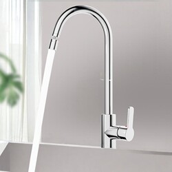 304 Stainless Steel Kitchen Faucet Splash-Proof Hot and Cold Sink Basin Washbasin Dishwashing Single Cold Rotating Household