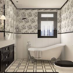 Cream-Colored Swallow-Patterned Tiles, Maillard Animal-Patterned Tiles, French-Style Cream-Style Bathroom Tile Combination