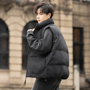 
Old money style down vest men's outer wear American retro work jacket winter thickened warm layered vest vest