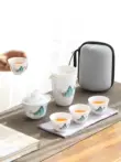 Suet-béo ngọc du lịch bộ ấm trà du lịch nhà sứ trắng di động kung fu trà nhanh cốc ngoài trời phủ bát trà bình ủ trà Trà sứ