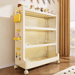 Household Trolley Storage Rack, Baby Snack Storage Rack, Movable Feeding Table, Living Room Organizer, Floor-Standing Bookshelf