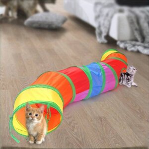 
Pet supplies foldable rainbow drill hole cat tunnel rolling dragon channel self-entertainment interactive toy to relieve boredom