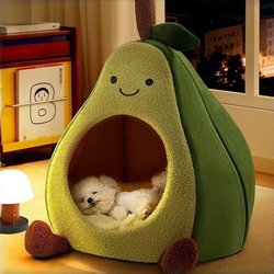 Pet Supplies Cat Bed Winter Thickened Warm High-Quality Semi-Enclosed Small Dog Cold-Proof Dog Sleeping Bed