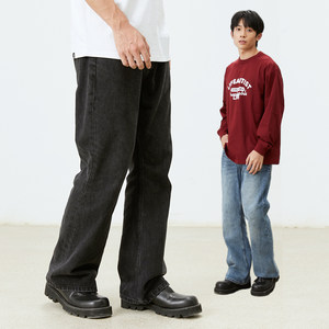 GOODLIVEABLE American retro small 517 micro-flare jeans black vintage casual pants men
