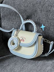 2025 New Cute Saddle Bag for Commuting, Japanese Sweet Biscuit Beige Handbag, Shoulder Bag, Crossbody Bag for Women